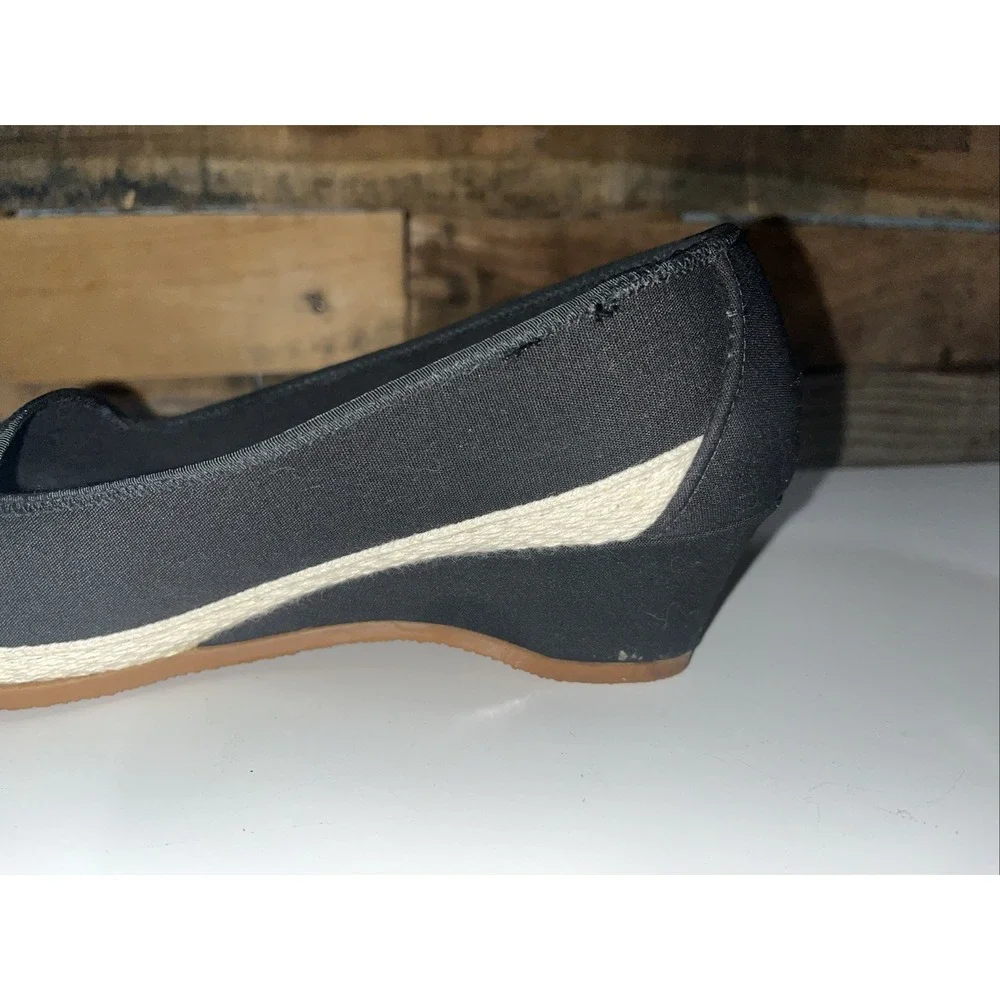 Vintage Outdorables Black W/ White Canvas Wedges Women's Size 7.5 Made In U.S.A.
